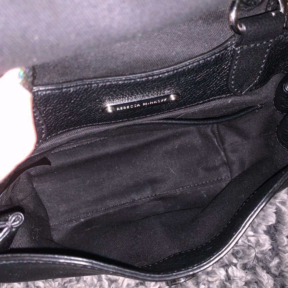 Rebecca Minkoff Stella Mini Satchel Crossbody Mac Love Purse Bag Black Leather - Picture 10 of 11
